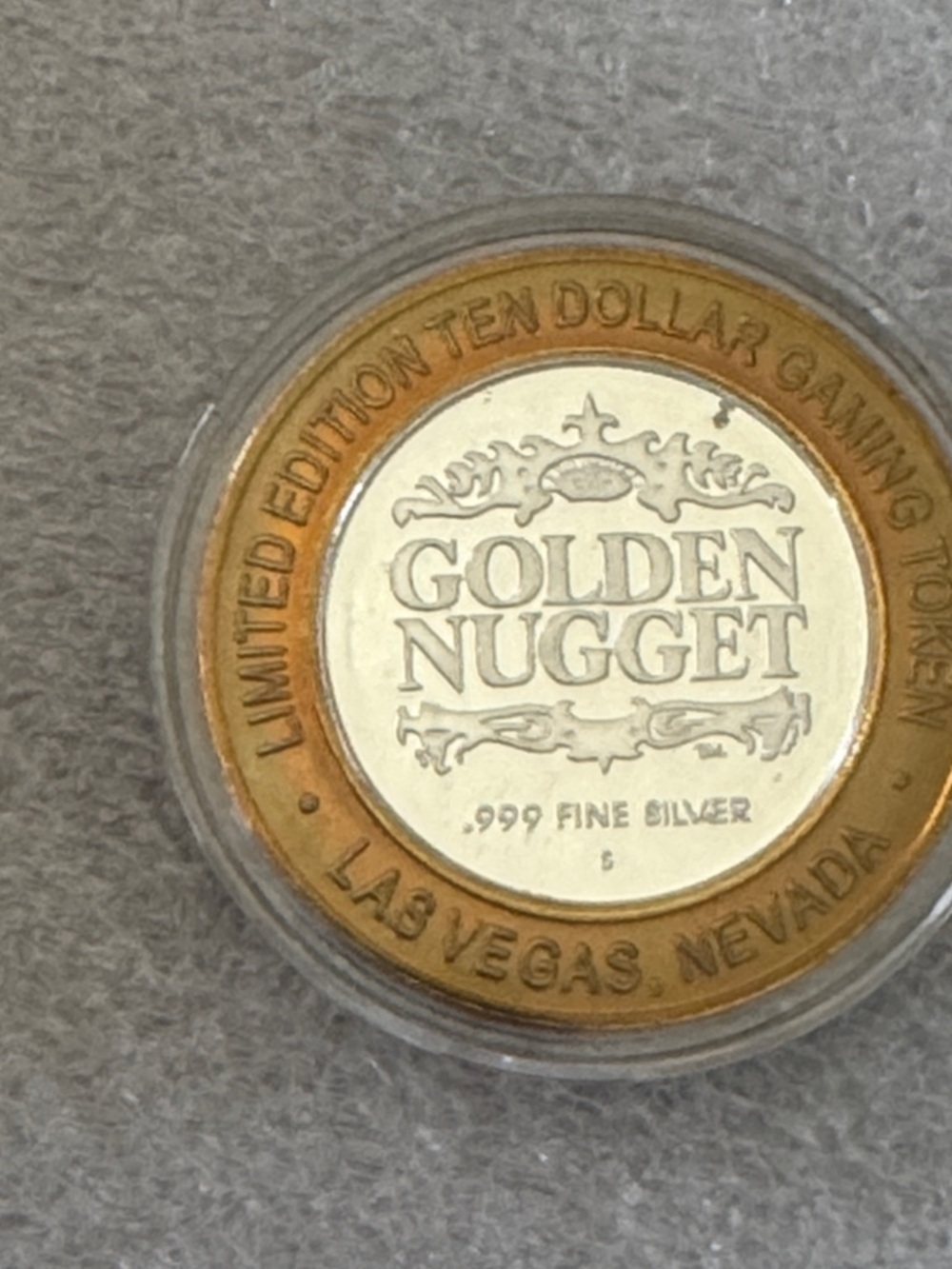 .999 Silver 1996 Golden Nugget Gaming Coin Las Vegas, Nevada